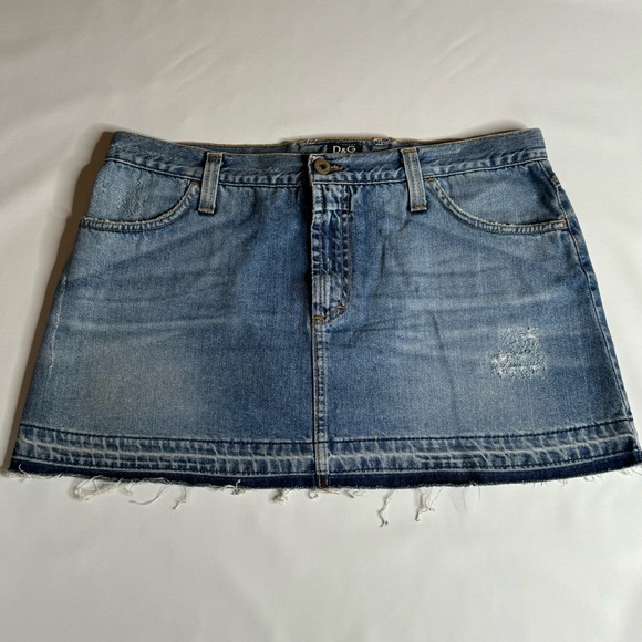 SOLD D&G Dolce & Gabbana Denim Skirt Italian Sz 46 - Picture 1 of 9